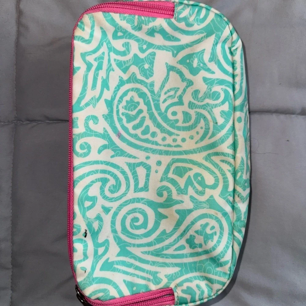Scout Cosmetic Bag in Teal and Pink
